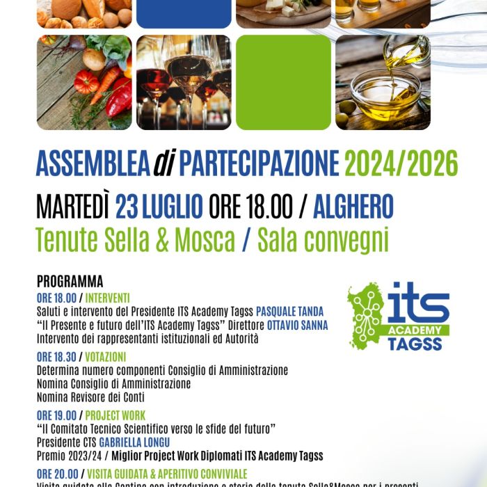 Assemblea di Partecipazione 2024/2026 dell’ITS Academy TAGSS