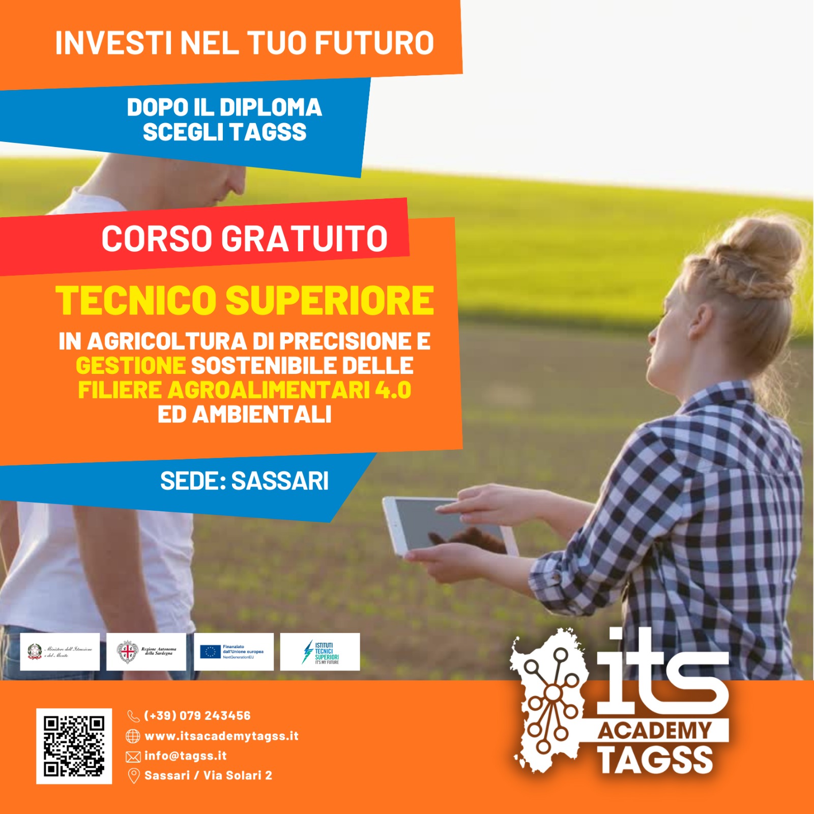 Tecnico Superiore in agricoltura di precisione e gestione sostenibile delle filiere agroalimentari 4.0