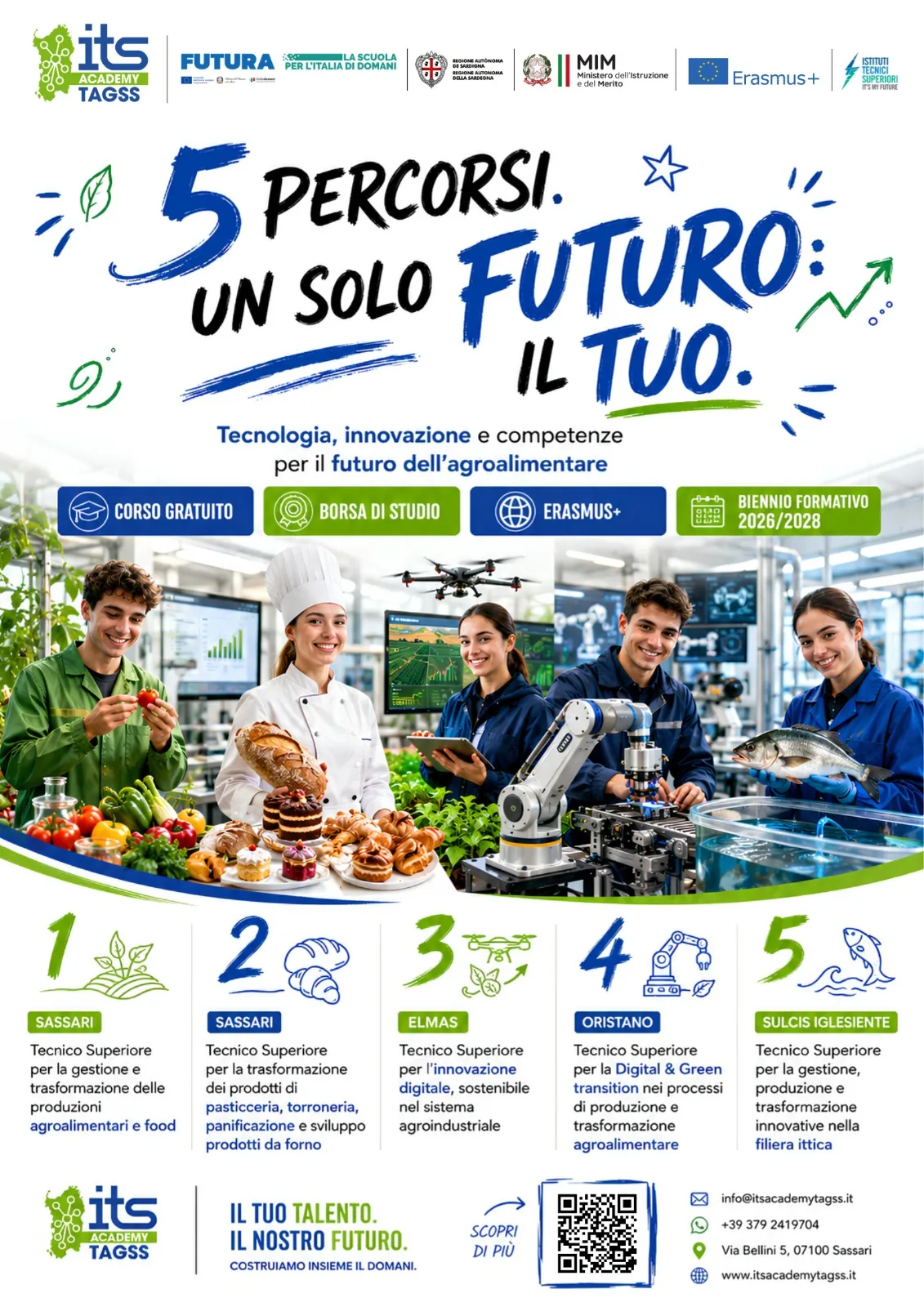 Locandina ITS Academy TAGSS: cinque percorsi formativi per il biennio 2026-2028